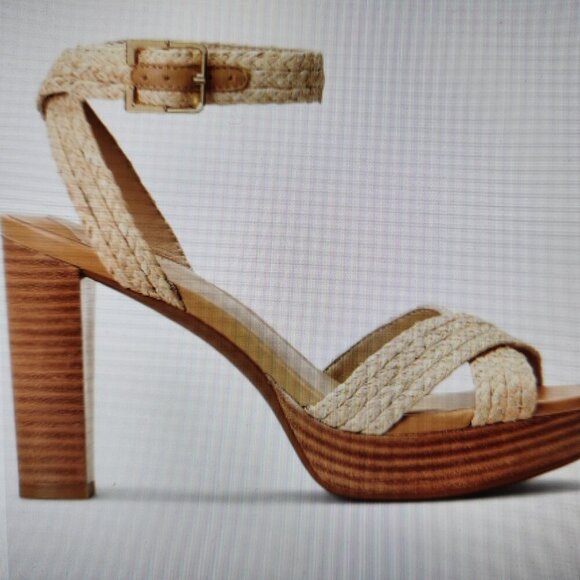 Ralph Lauren "Sasha" Raffia Platform Sandals. NIB. Size Various - Picture 3 of 13